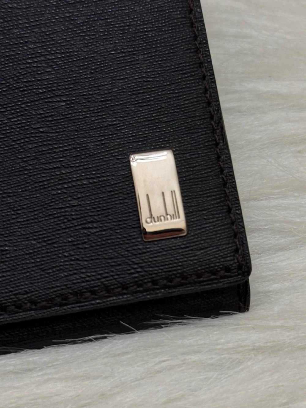 DUNHILL - BLACK SAFFIANO LEATHER LONG BIFOLD WALLET